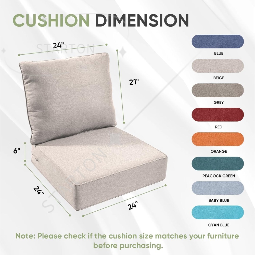 Outdoor Furniture Cushions 24 X 24 - Set di 3 cuscini per sedie