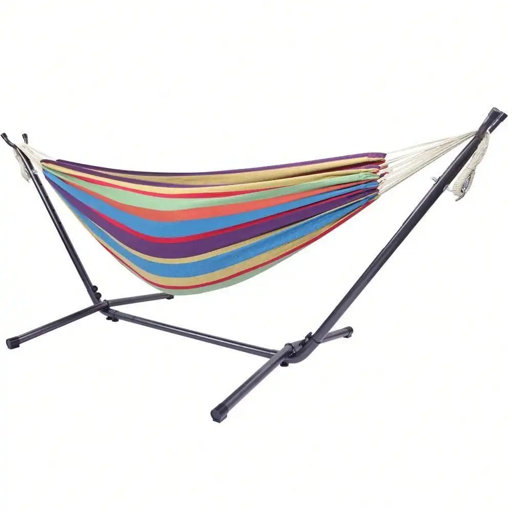 Hammock With Stand - Set di amaca doppia in cotone