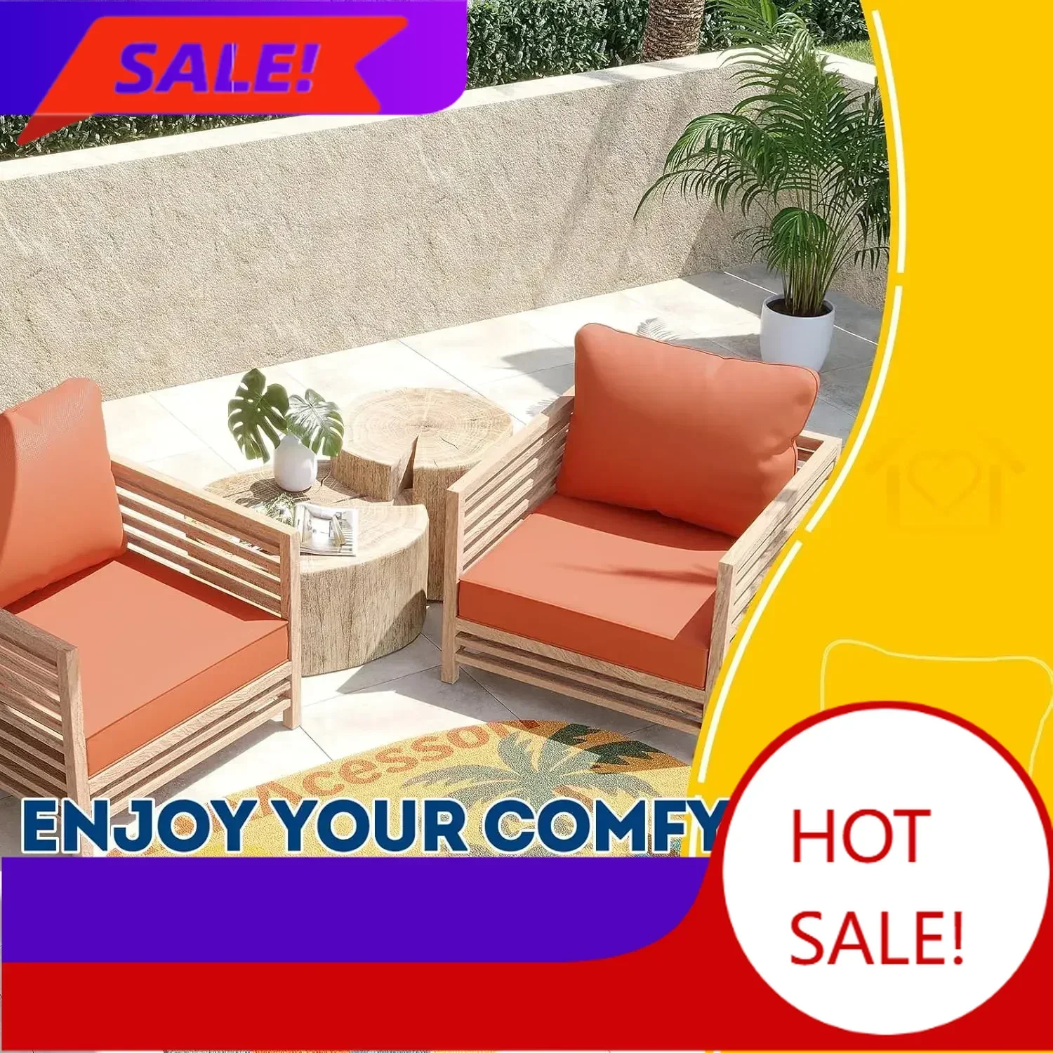 Outdoor Furniture Cushions 24 X 24 - Bestseller[XMSJ] Cuscini per Sedute Profonde da