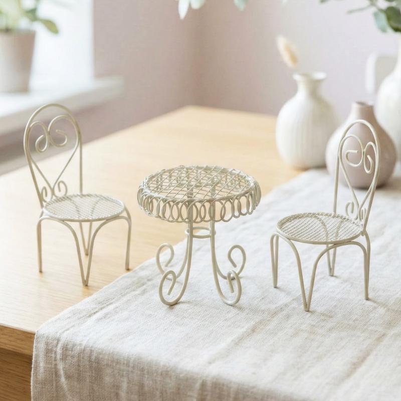 Bistro Table Set - 1/3 Pezzi Accessorio Ornamentale per Casa