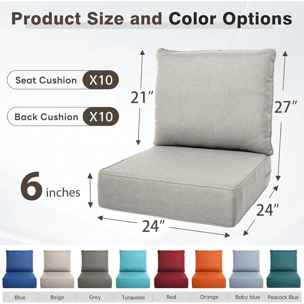 Set di 6 Cuscini Spessi per Es - Outdoor Furniture Cushions 24 X 24 recensione e prezzo
