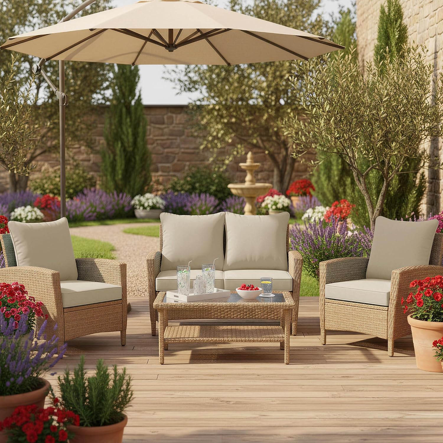 Set di 4 Cuscini per Sedie da  - Outdoor Furniture Cushions 24 X 24 recensione e prezzo