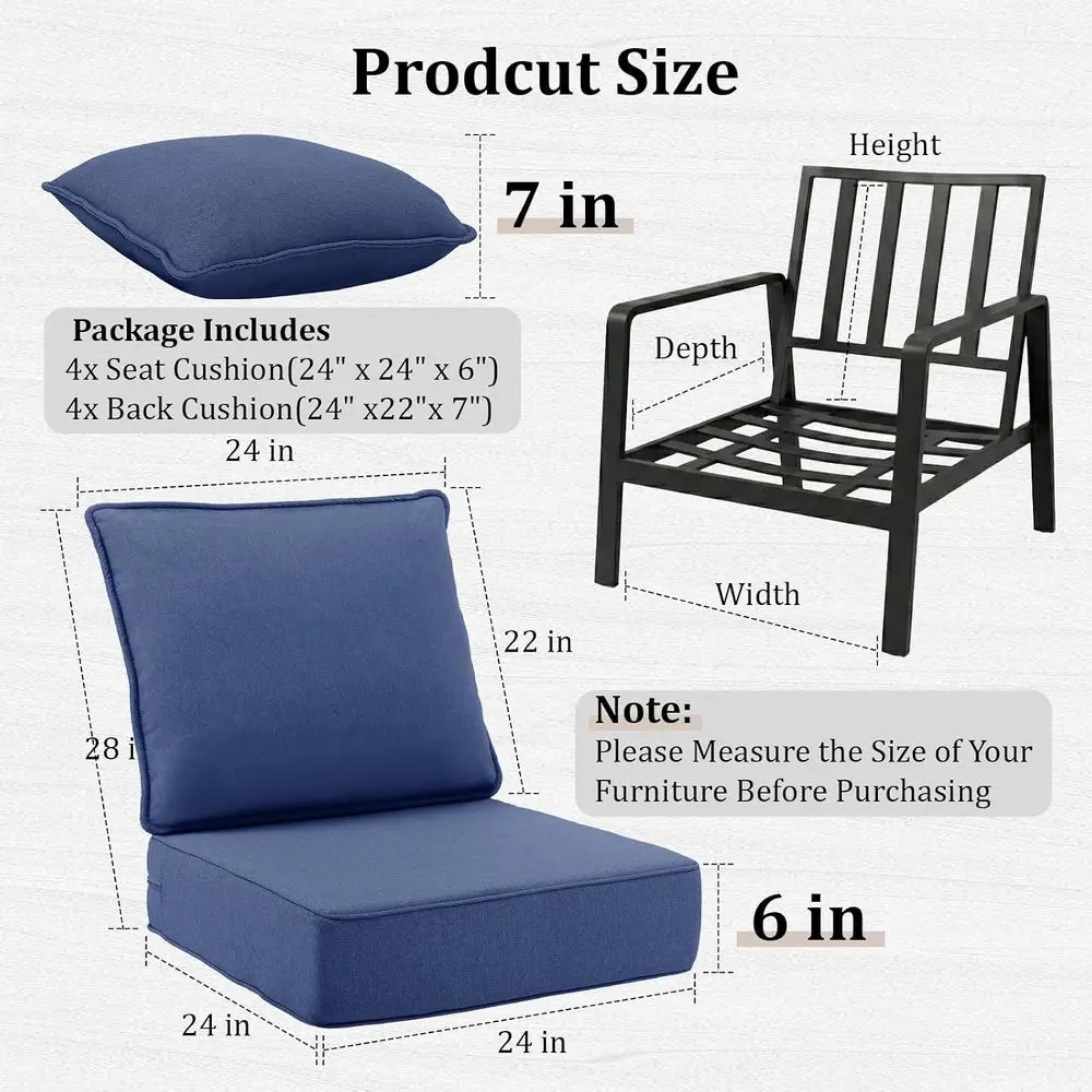 Set di 4 Cuscini Spessi per Se - Outdoor Furniture Cushions 24 X 24 recensione e prezzo