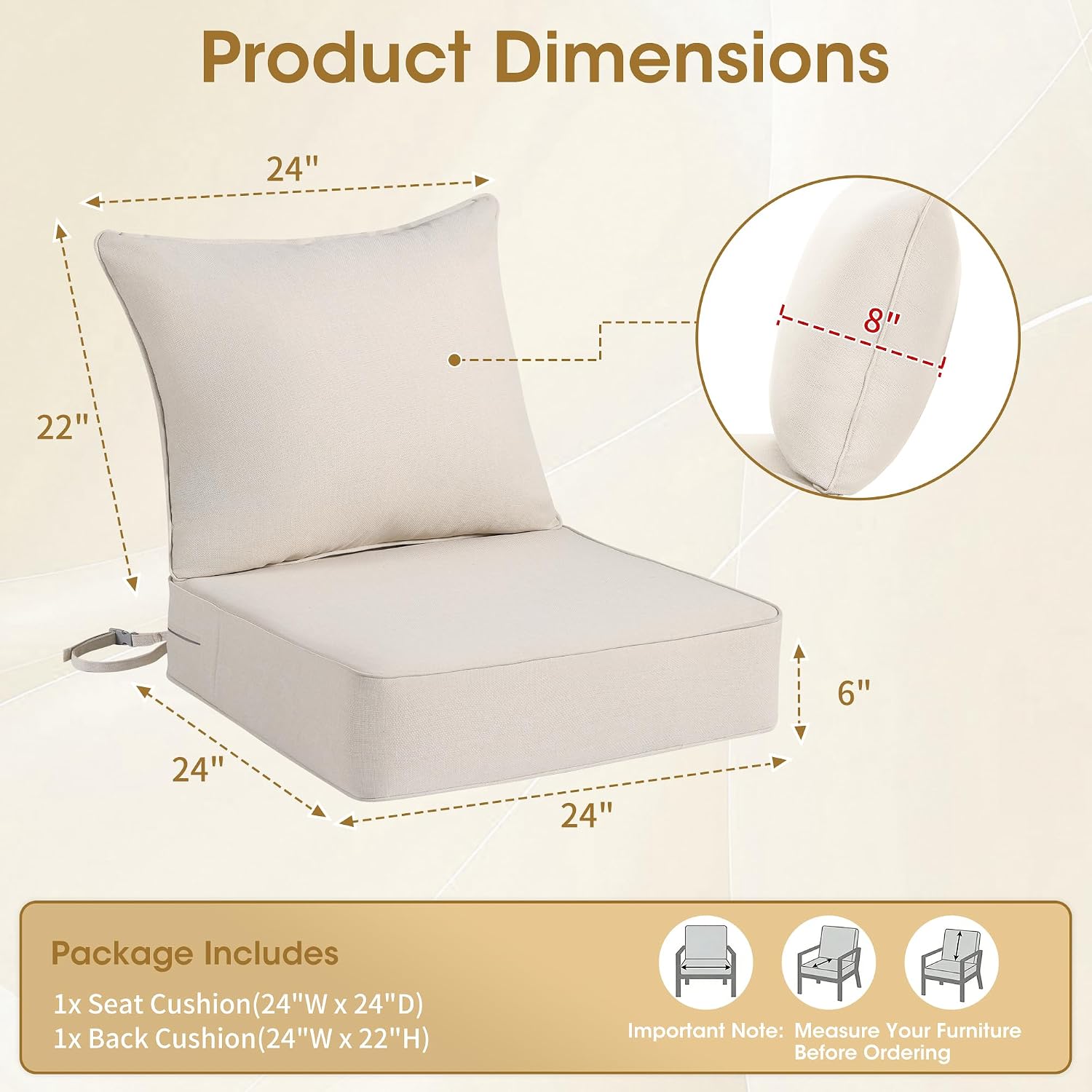 Set di Cuscini per Sedie da Es - Outdoor Furniture Cushions 24 X 24 recensione e prezzo