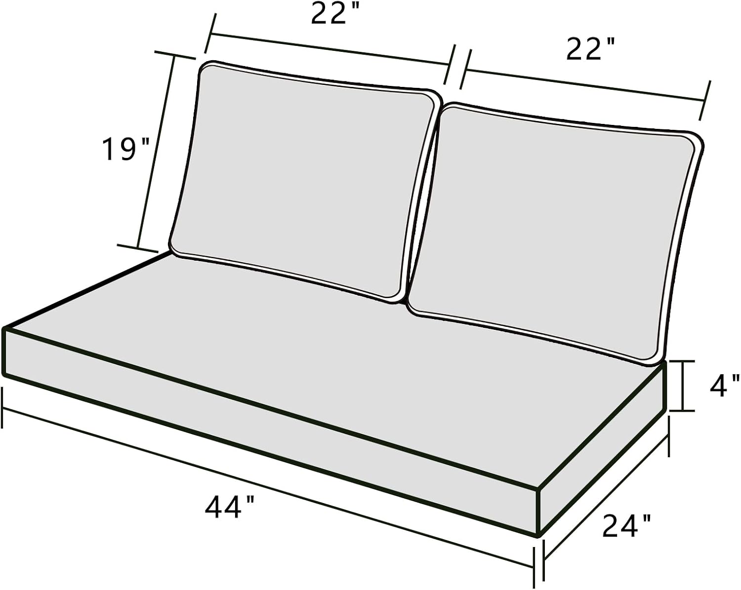 Set di Cuscini per Divanetto d - Outdoor Furniture Cushions 24 X 24 recensione e prezzo