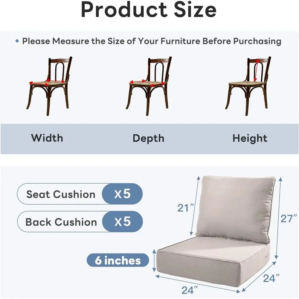 6 cuscini spessi per sedie da  - Outdoor Furniture Cushions 24 X 24 recensione e prezzo